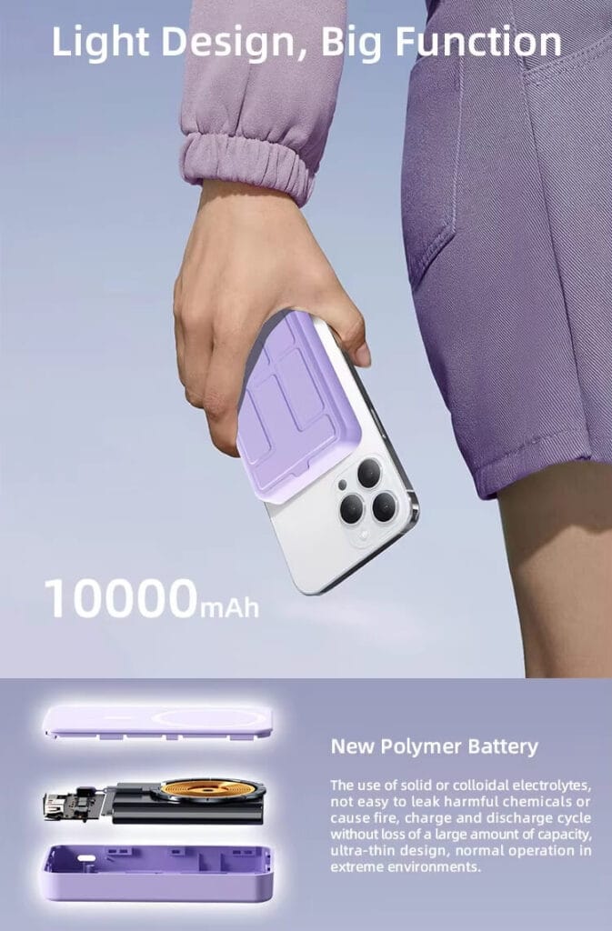 10000mah wireless power bank Polymer Battery