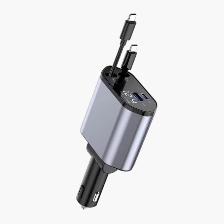 120w 4 in 1 retractable car charger