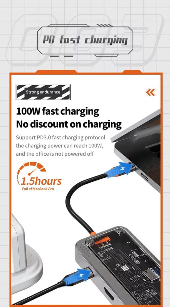 8 in 1 usb c hub PD fast charging