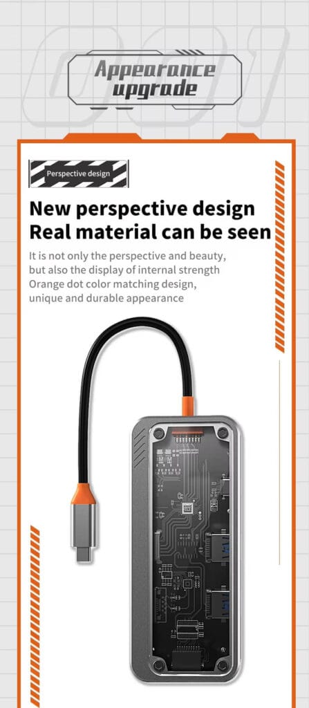 8 in 1 usb c hub Real material canbe seen