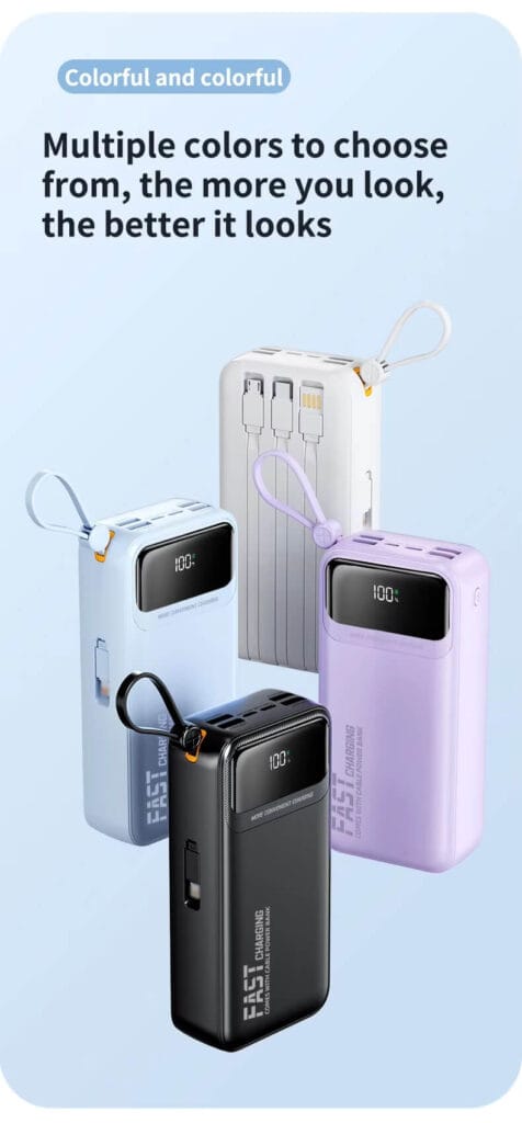 large capacity power bank 30000mah Colorful and colorful