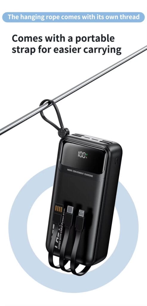 large capacity power bank 30000mah Comes with a portable