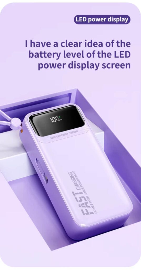 large capacity power bank 30000mah LED power display