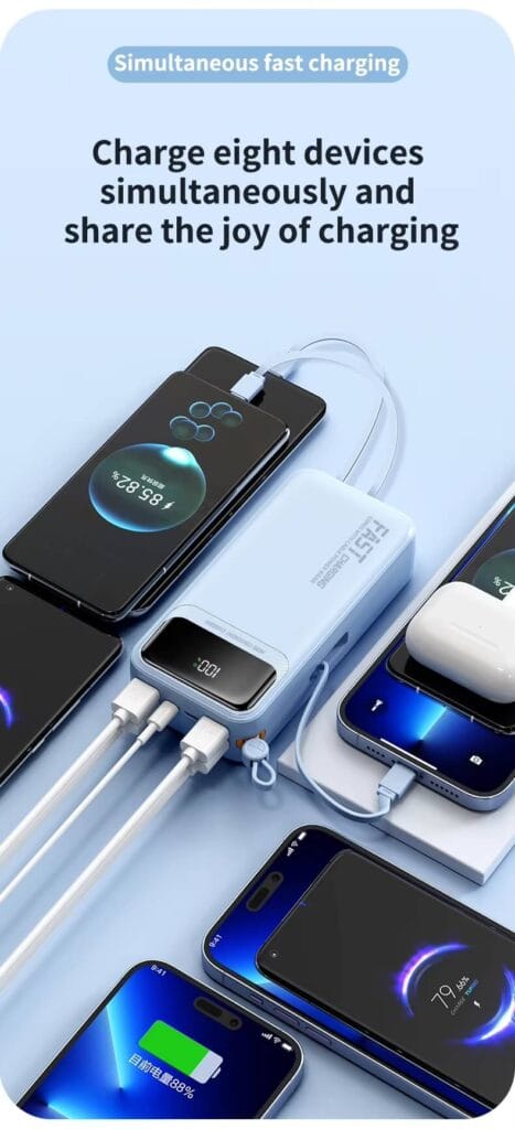 large capacity power bank 30000mah Simultaneous fast charging