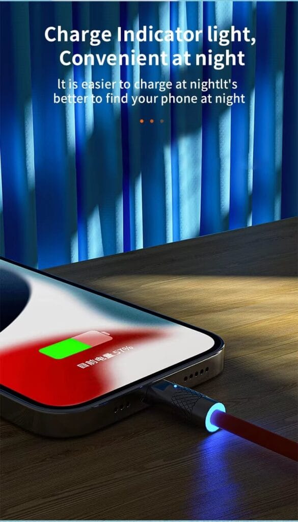 silicone usb-c cable Charge Indicator light Convenientat night