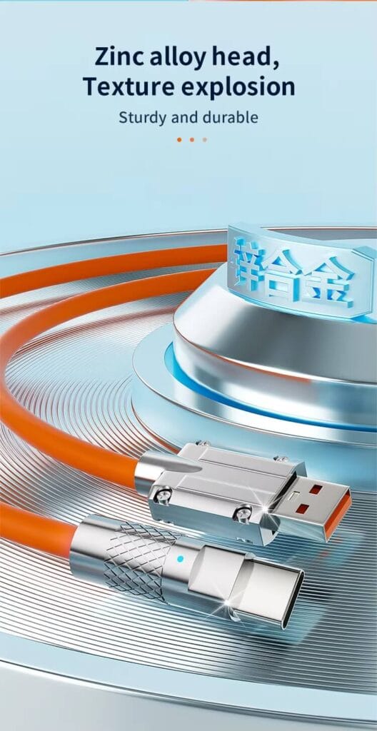 silicone usb-c cable Zinc alloy head Texture explosion