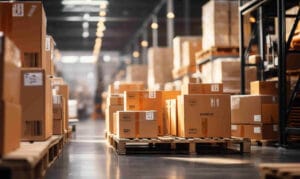 A corner of the warehouse