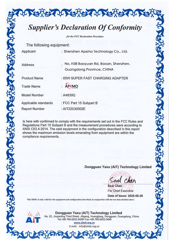 Supplier's Declaration Of Conformity